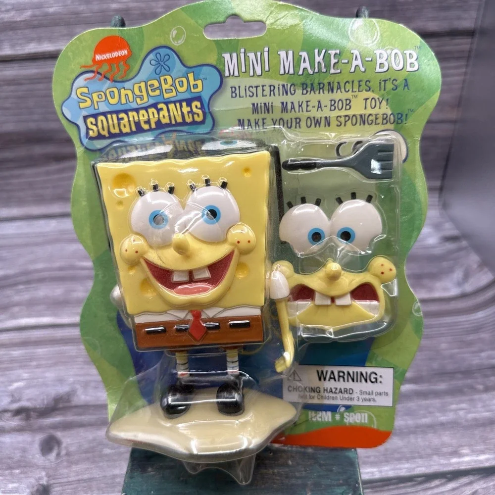 Rare 2002 SpongeBob SquarePants Mini Make A Bob Toy Figure NEW